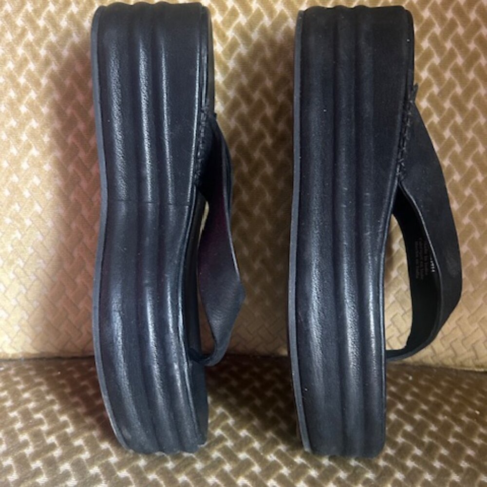 Free People Black Platform Thong Mules - Picture 11 of 14